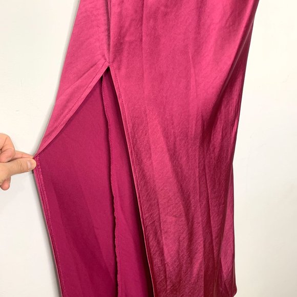 LIONESS Walk The Line Midi‎ Dress In Magenta Sz M - Picture 5 of 10